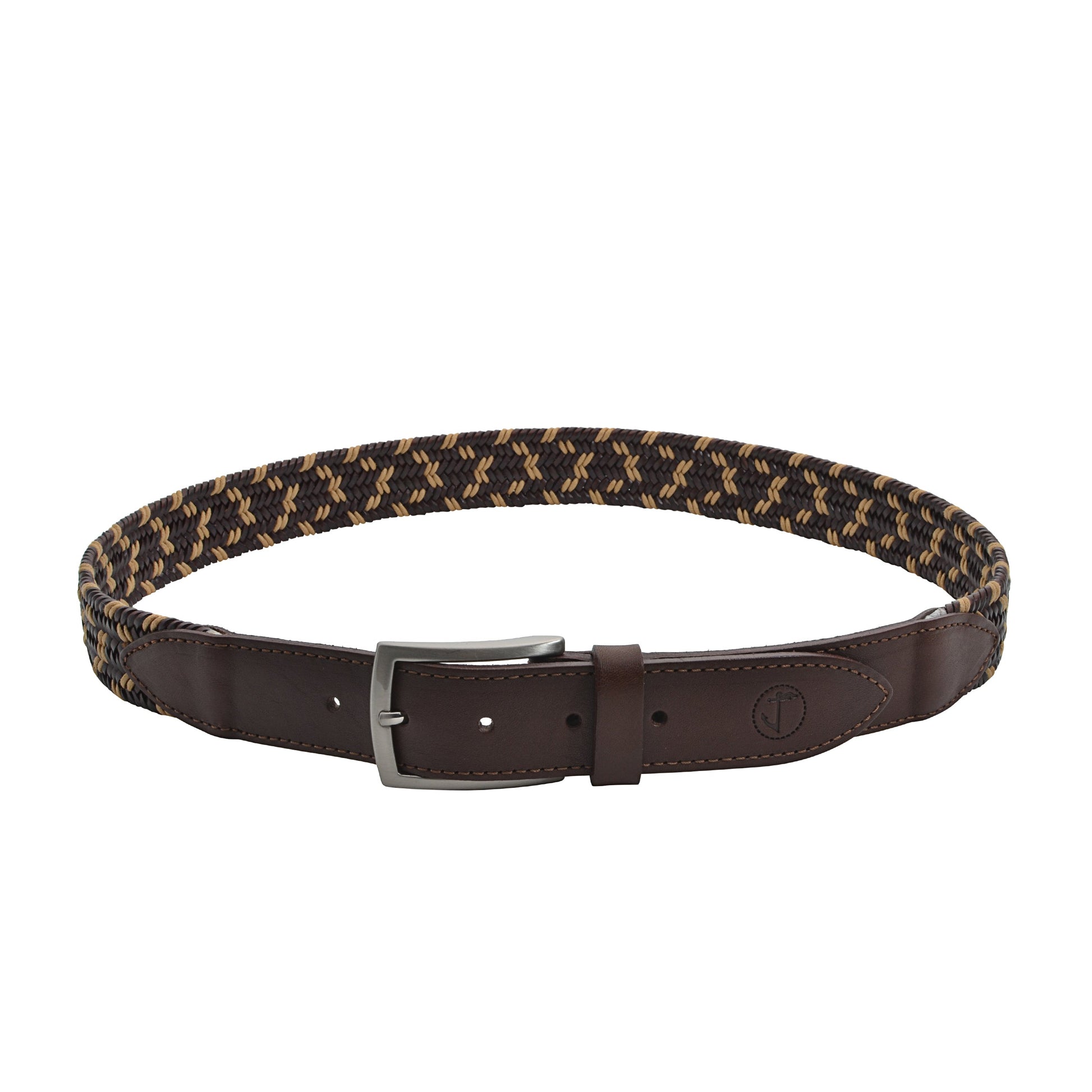 Braided Nautical Rope and Leather Belt Amber-1