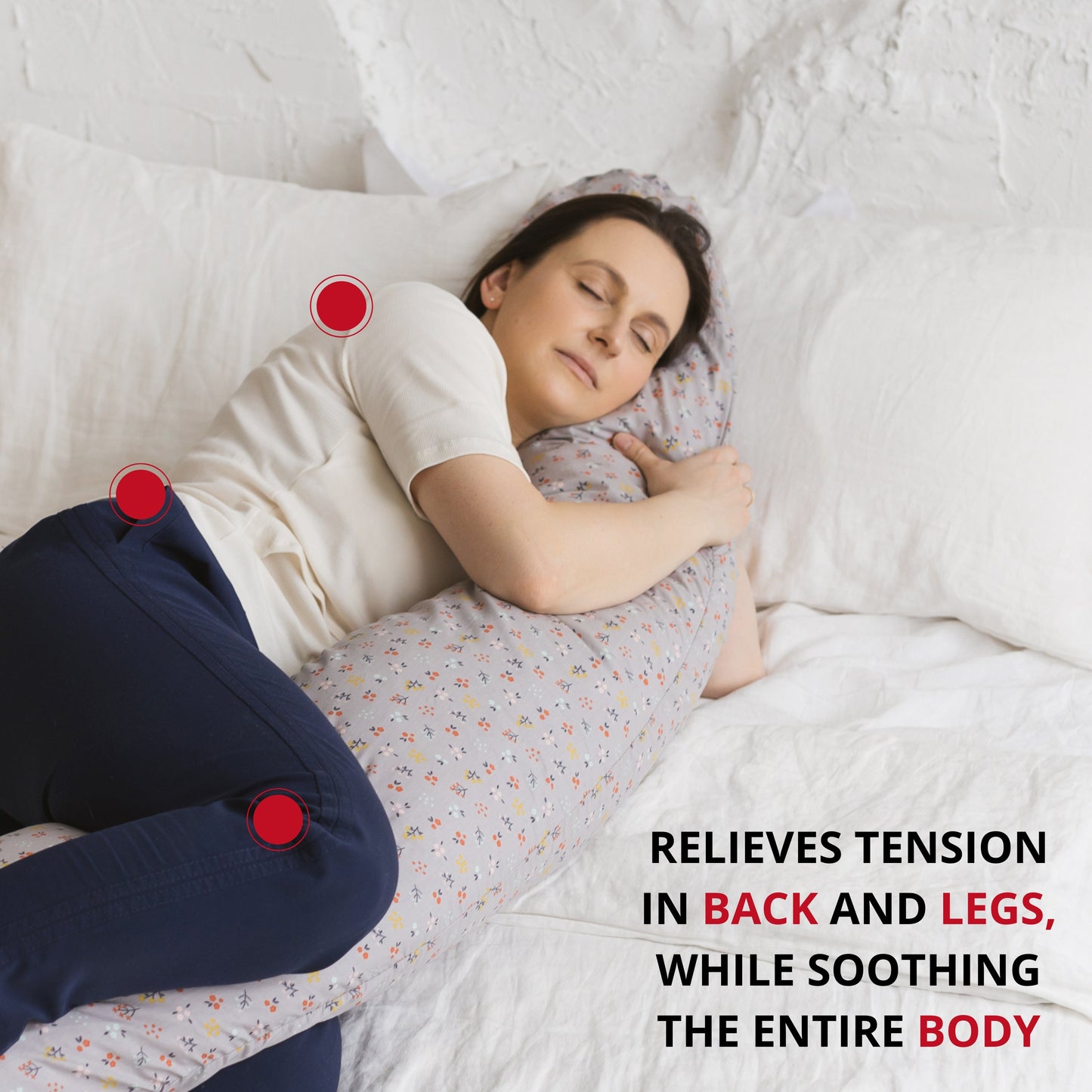 MINICAMP C-förmiges Still- und Schwangerschaftskissen mit grauem Bio-Bezug | Kapok- oder PES-Füllung