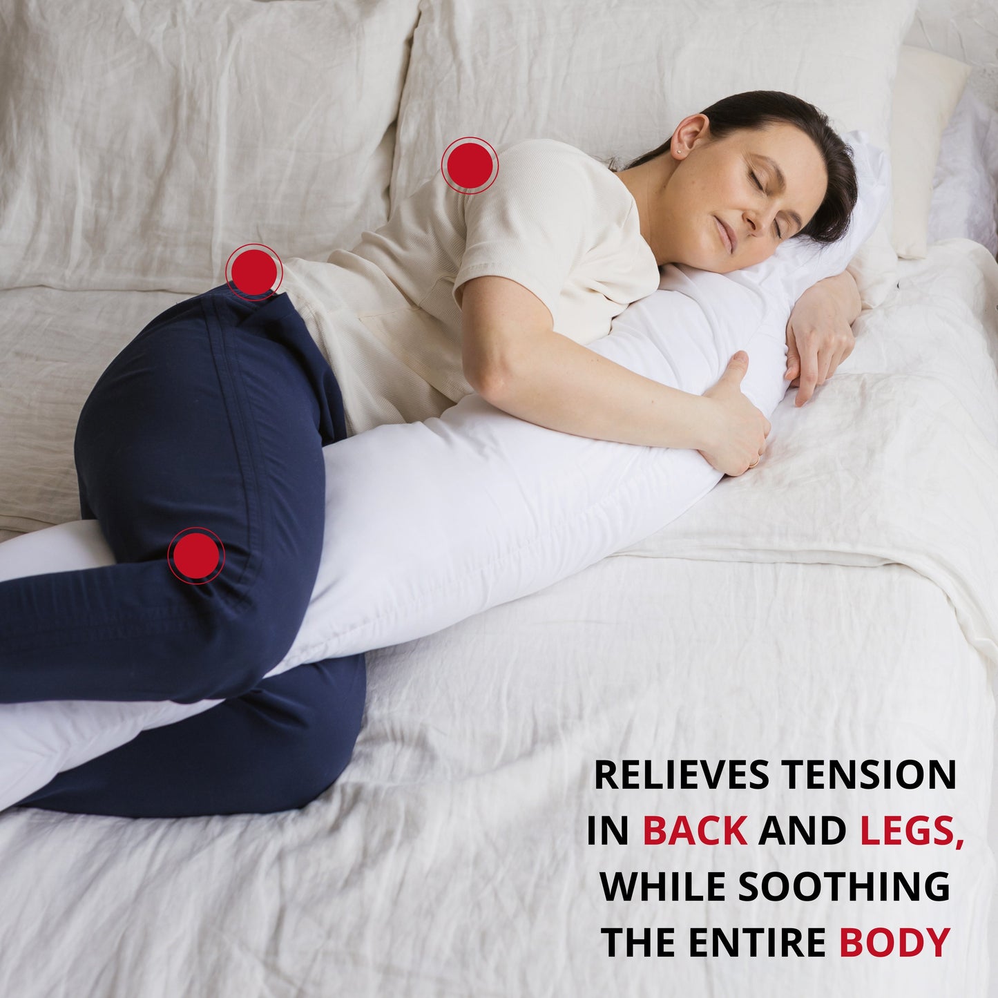 MINICAMP C-förmiges Baby-Still- und Schwangerschaftskissen mit weißem Bio-Bezug | Kapok- oder PES-Füllung