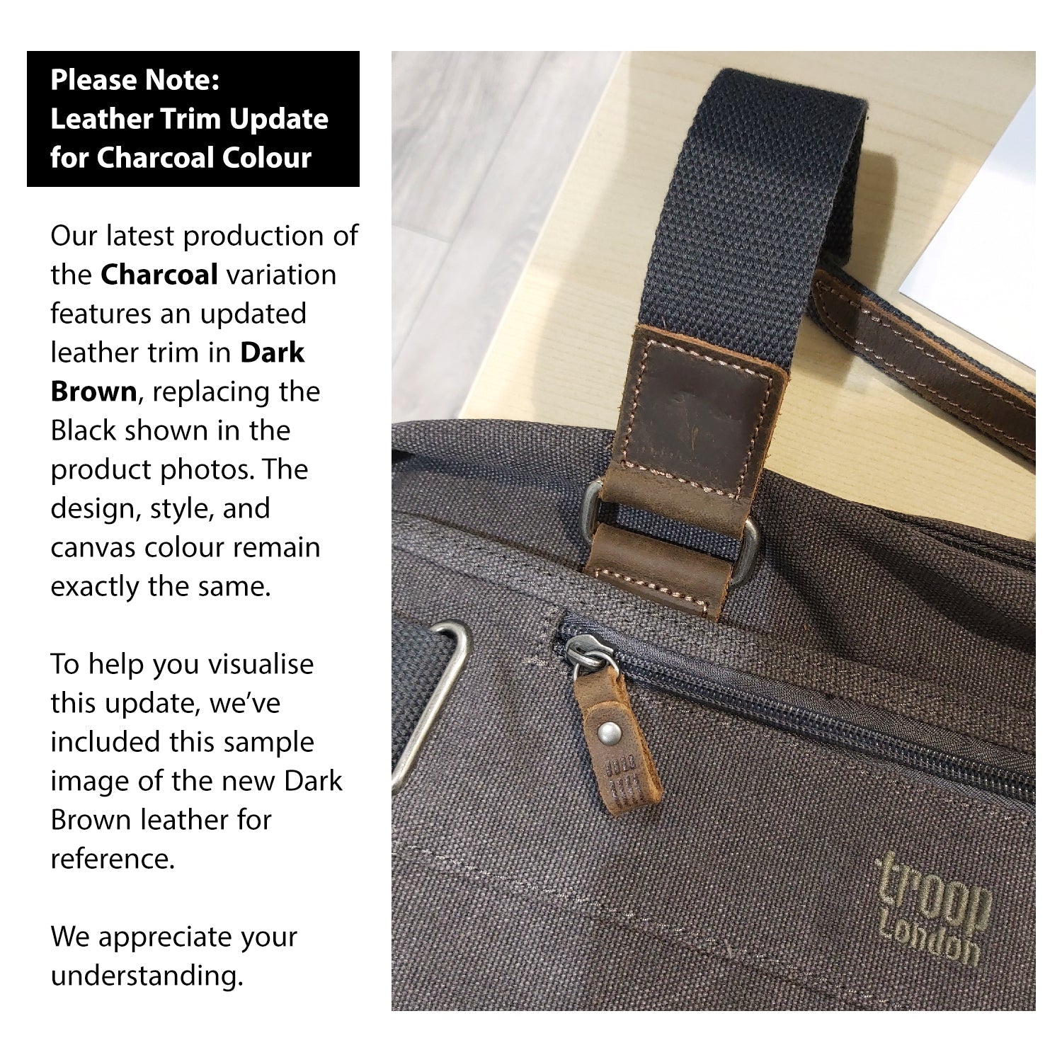 TRP1513 Troop London Classic Canvas Waist Bag (Charcoal) - mezetto