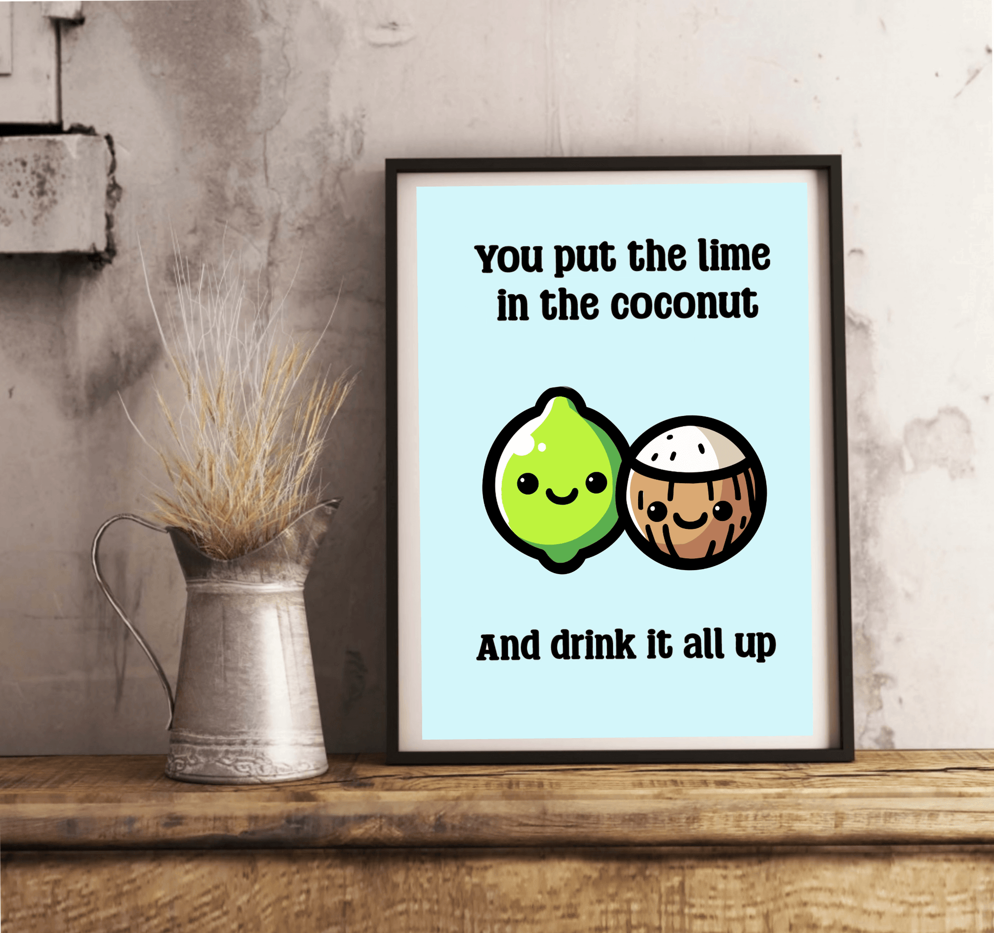 Lime & Coconut – Whimsy in Harmony Tropical Art Print