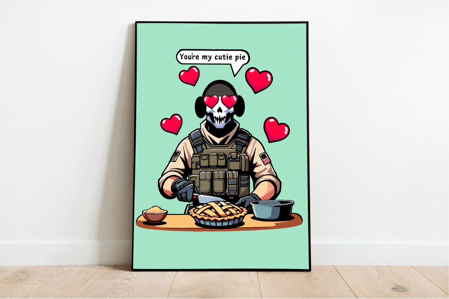 Cutie Pie Soldier Art Print | Funny Romantic Wall Decor