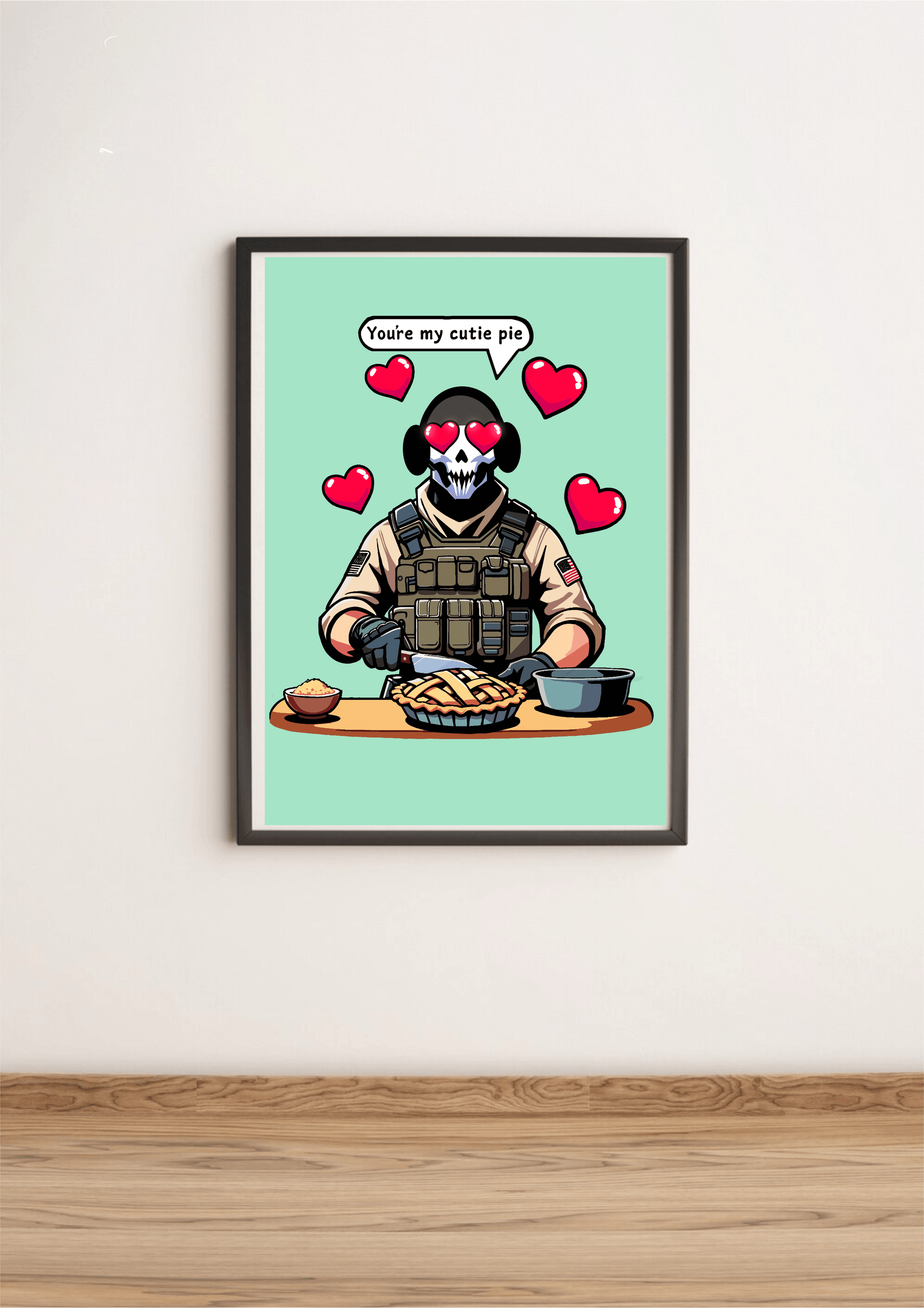 Cutie Pie Soldier Art Print | Funny Romantic Wall Decor