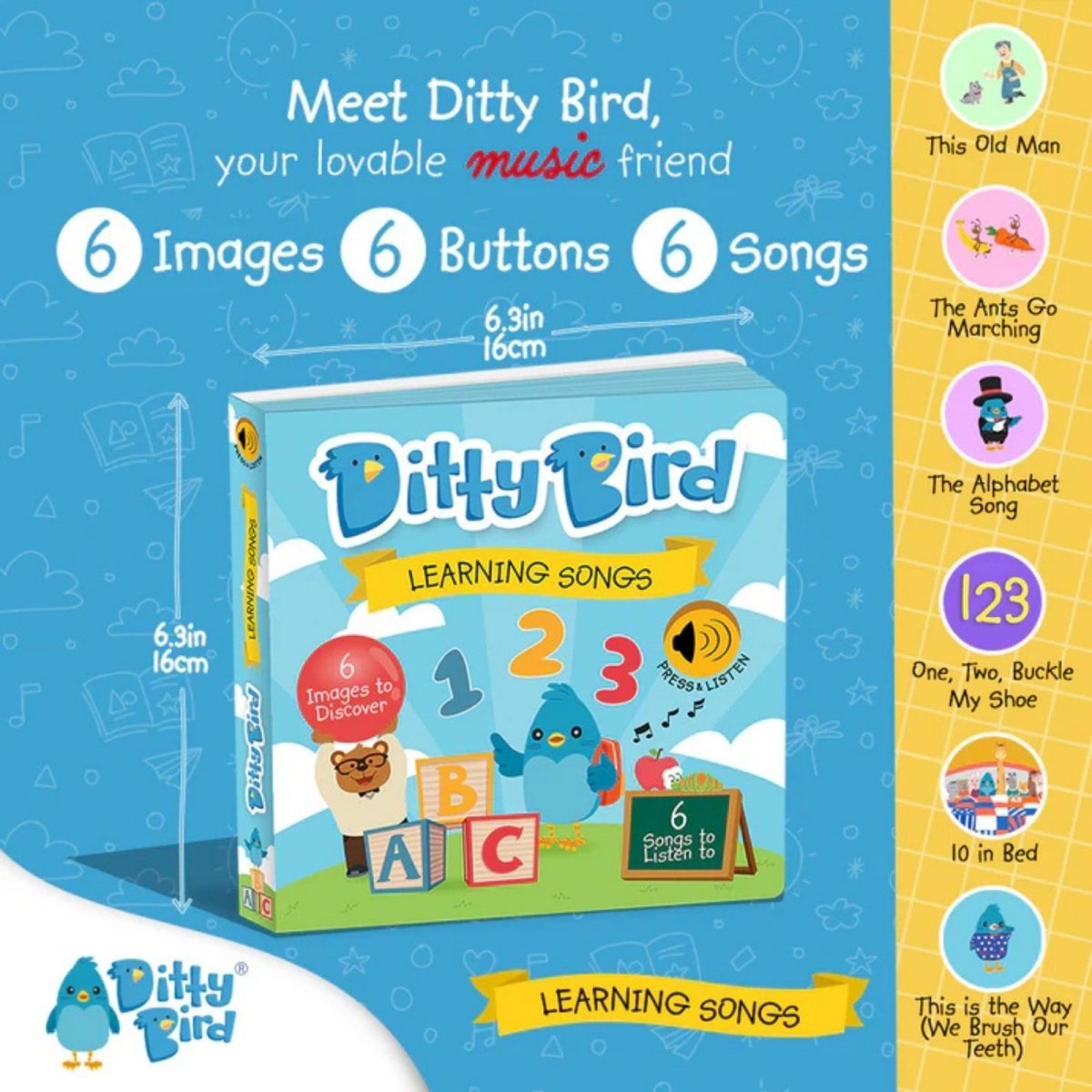Ditty Bird Learning Songs Book