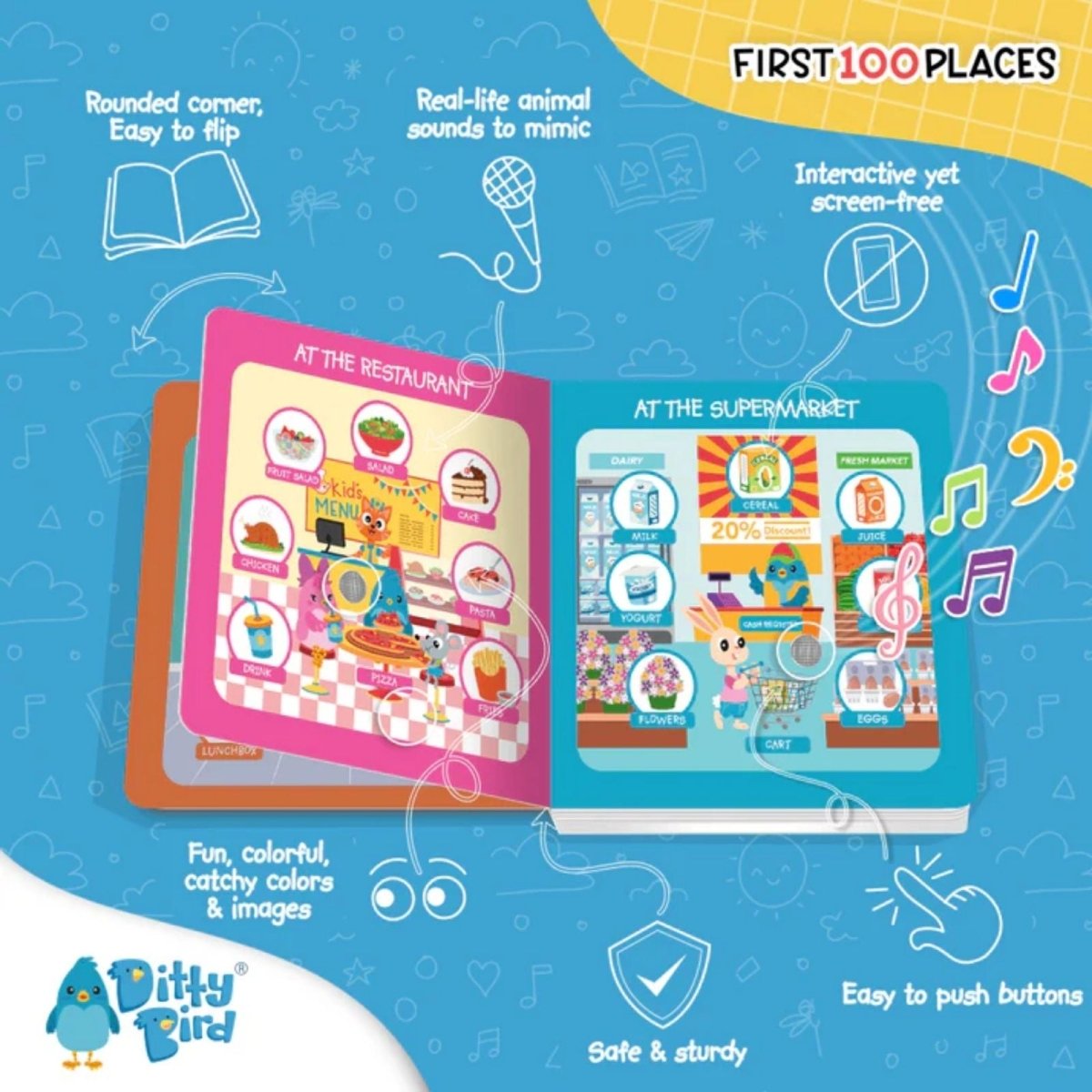 Ditty Bird First 100 Places Book