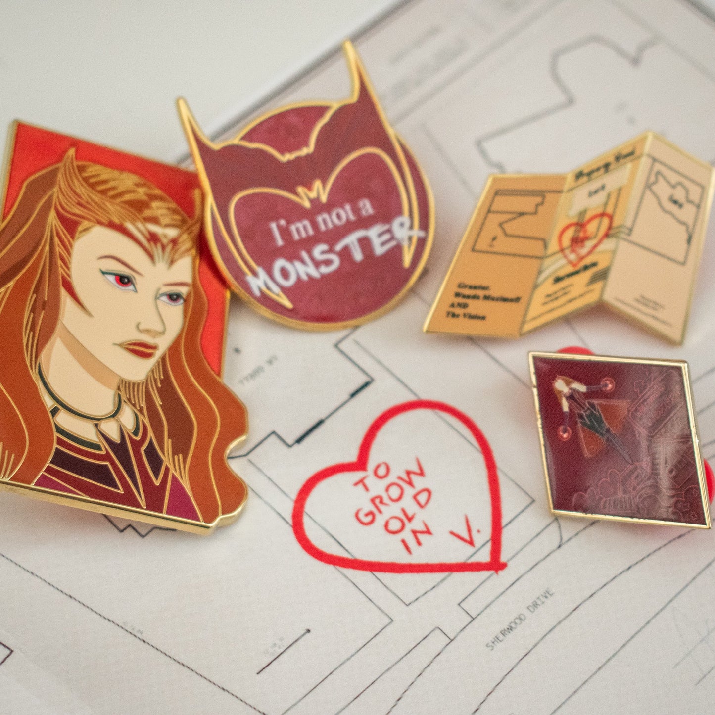 Scarlet Witch Pin Set