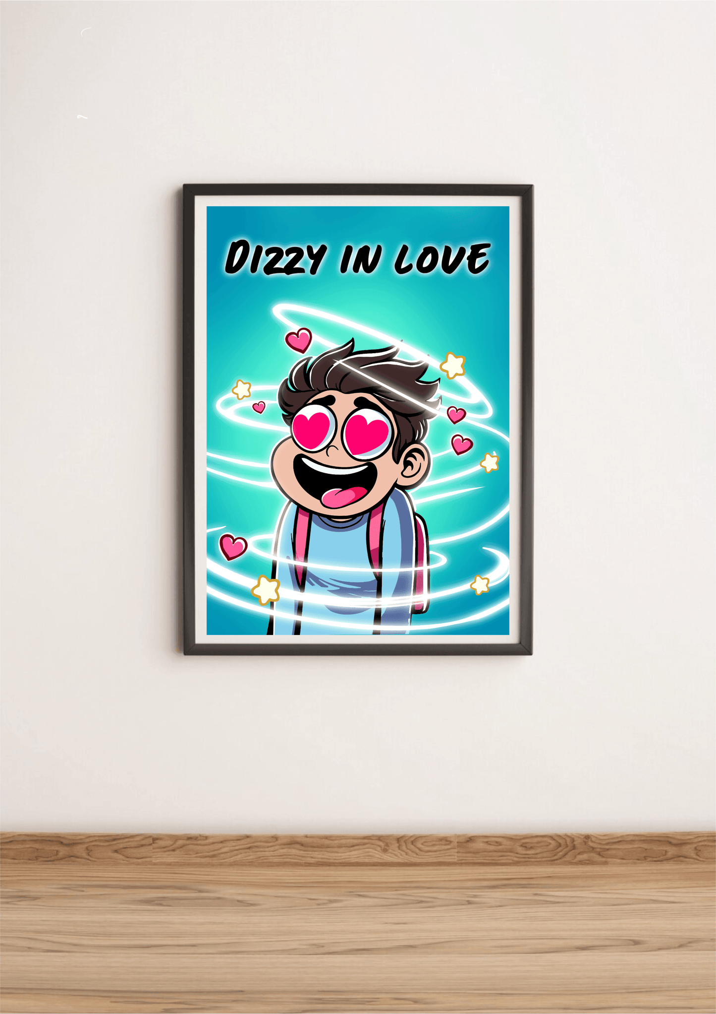 Dizzy in Love Art Print – Whimsical Romance Wall Decor
