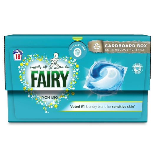 Fairy Non Bio Pods Washing Liquid Capsules for Sensitive Skin 18 Tablets