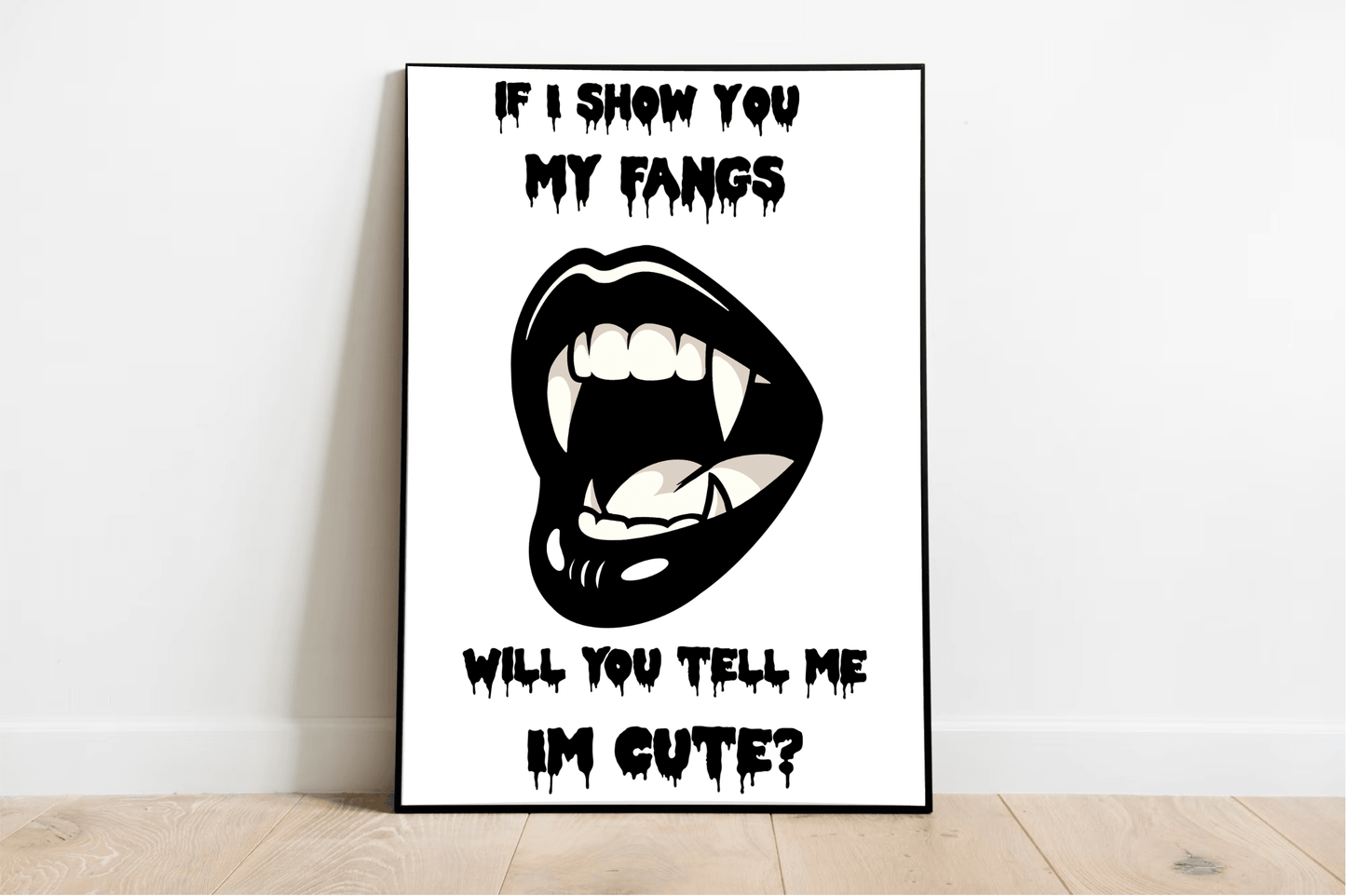 Cute But Cunning – Fang Art Print with Flirty Bold Energy