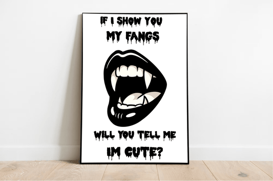 Cute But Cunning – Fang Art Print with Flirty Bold Energy