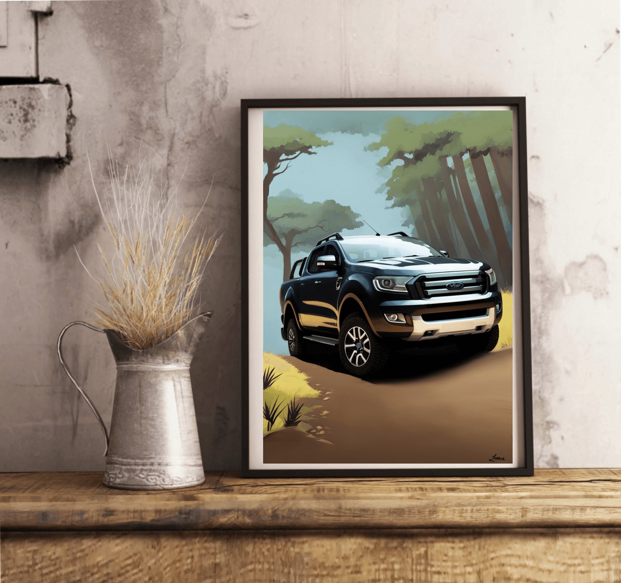 Adventure Jungle Car Print | Off-Road Explorer Wall Art