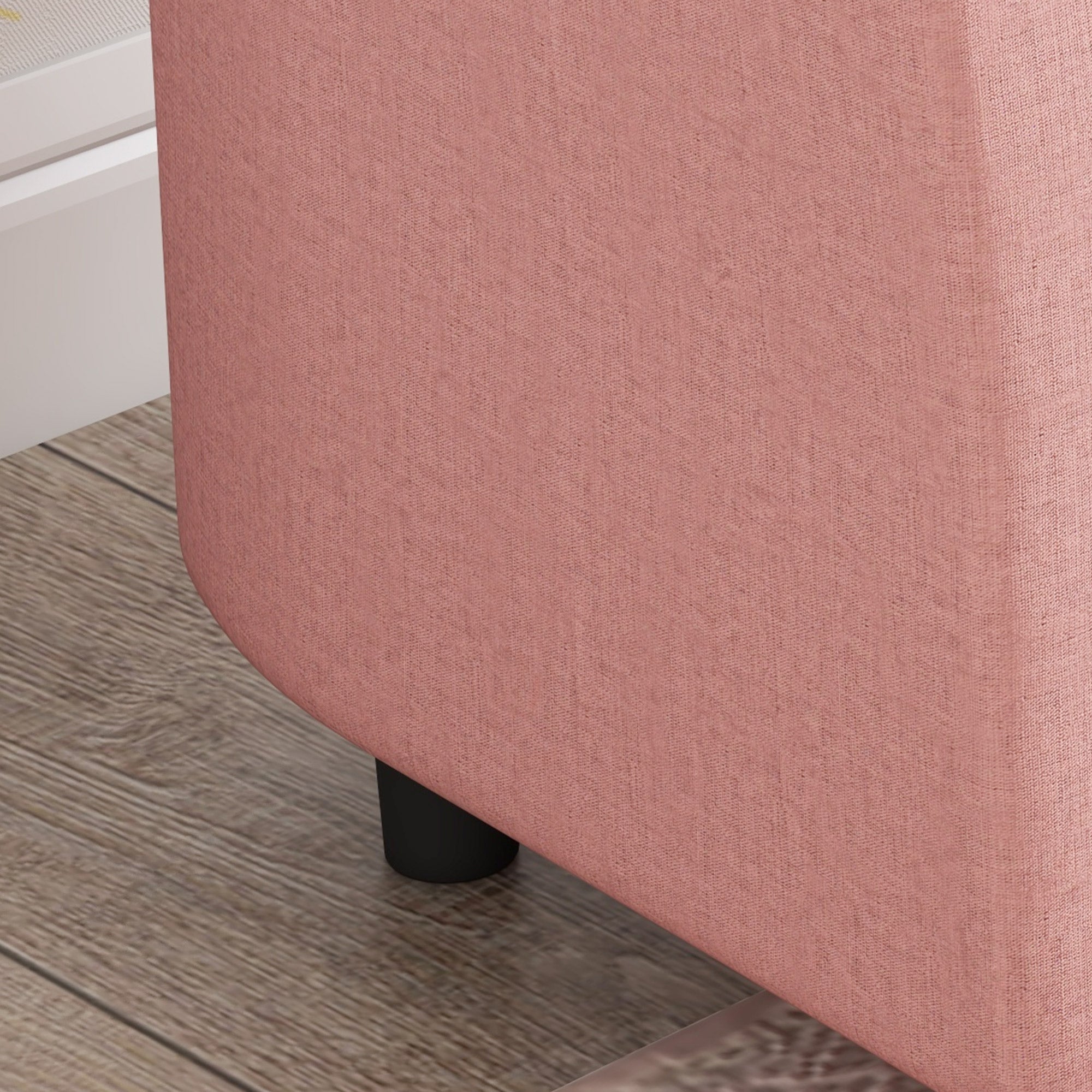 AIYAPLAY 2PCs Kids Sofa Set with Footrest, for Playroom, Bedroom in Pink-7