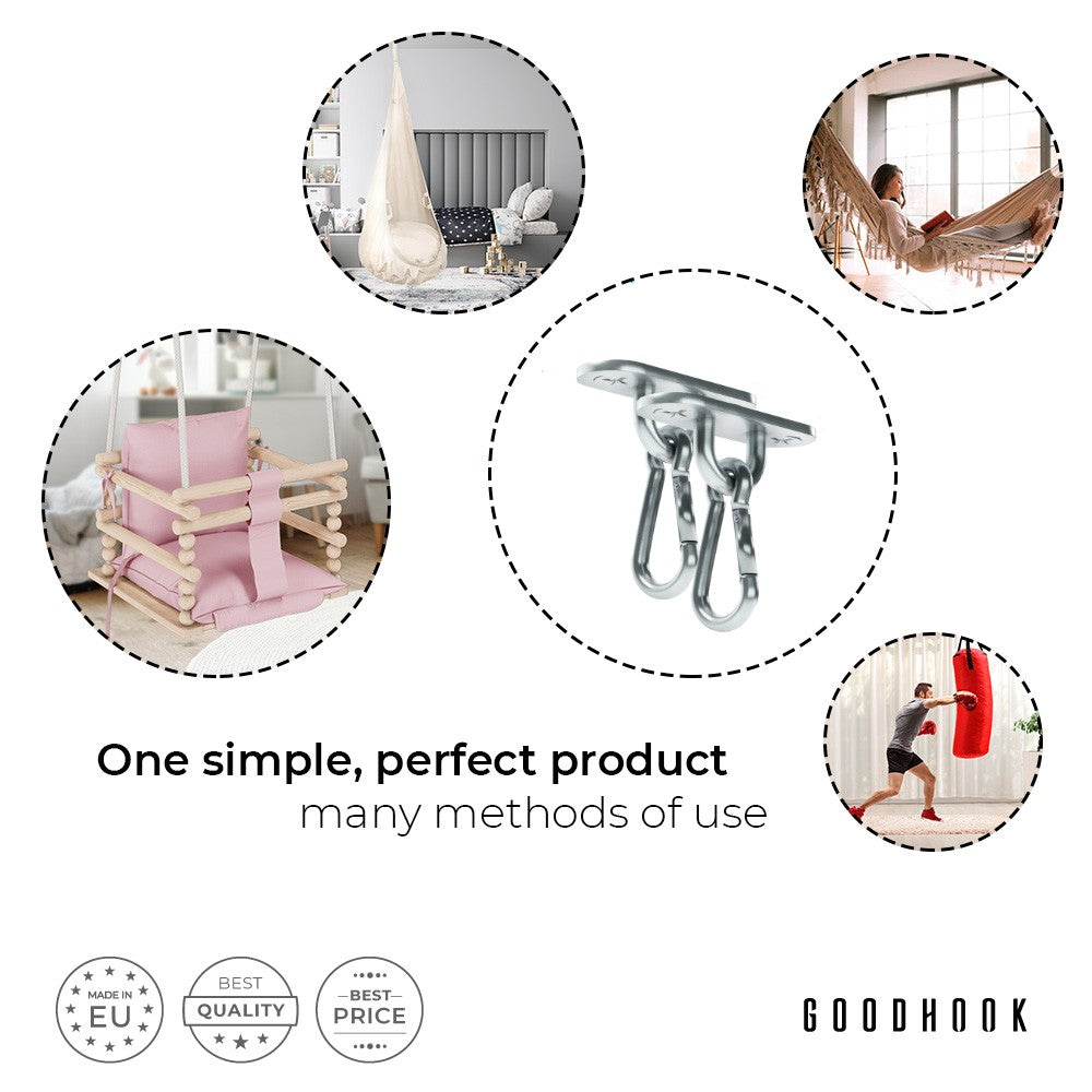 MAMOI® Ceiling hook, Heavy duty bracket, Attachment and hanging accessories for baby swing, swing chair and hammock, Ceiling mount and punch bag hooks-4