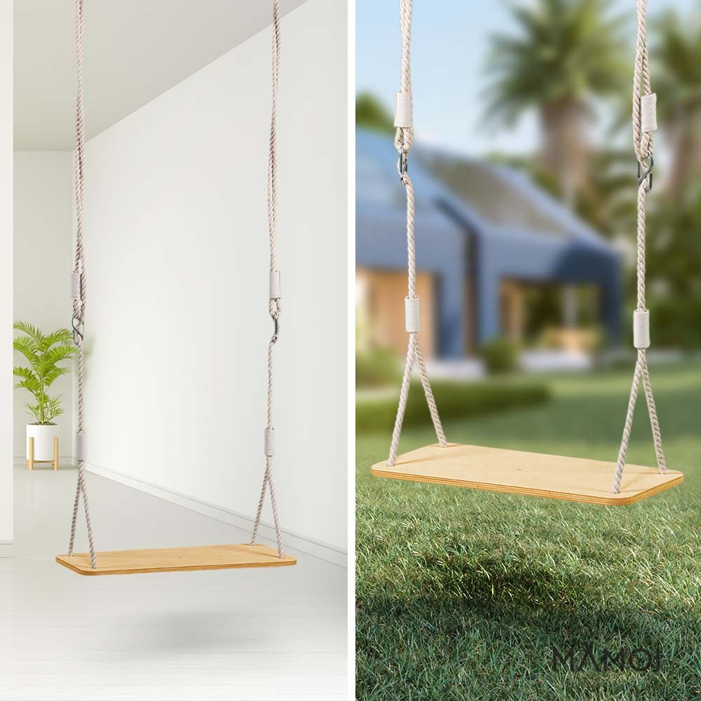MAMOI® Child’s swing Wooden swing Child’s swing for garden outdoors | Wooden swing up to 100 kg! | Made in EU | 100% ECO-4