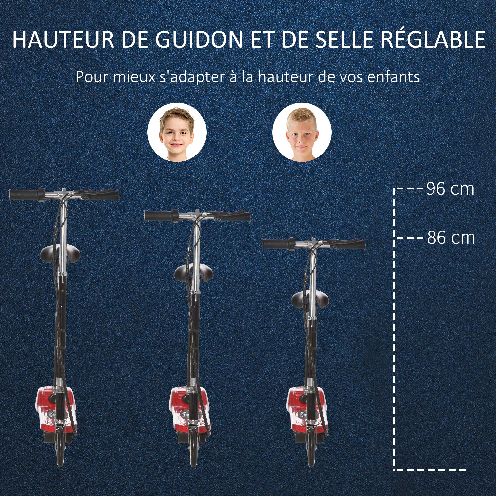 HOMCOM Outdoor Ride On Powered Scooter for kids Sporting Toy 120W Motor Bike 2 x 12V Battery - Red-4