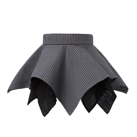 Baby Handkerchief Skirt in Gray Stripes-0