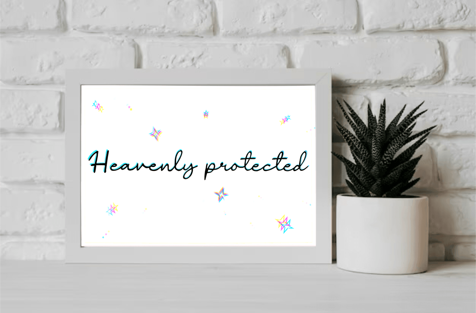 Heavenly Protected | Celestial Minimalist Art Print