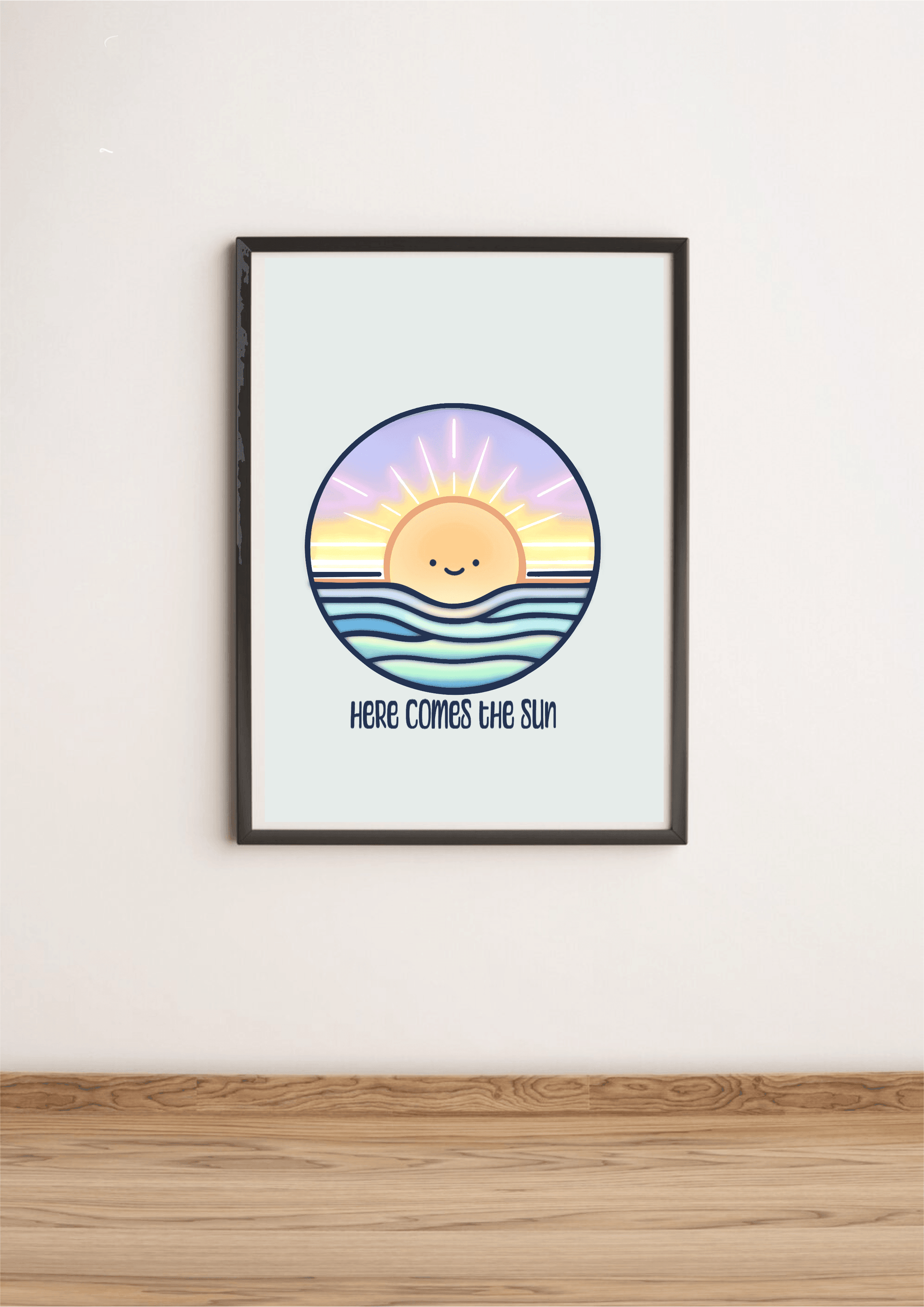Here Comes the Sun Art Print – Cute Minimalist Wall Decor