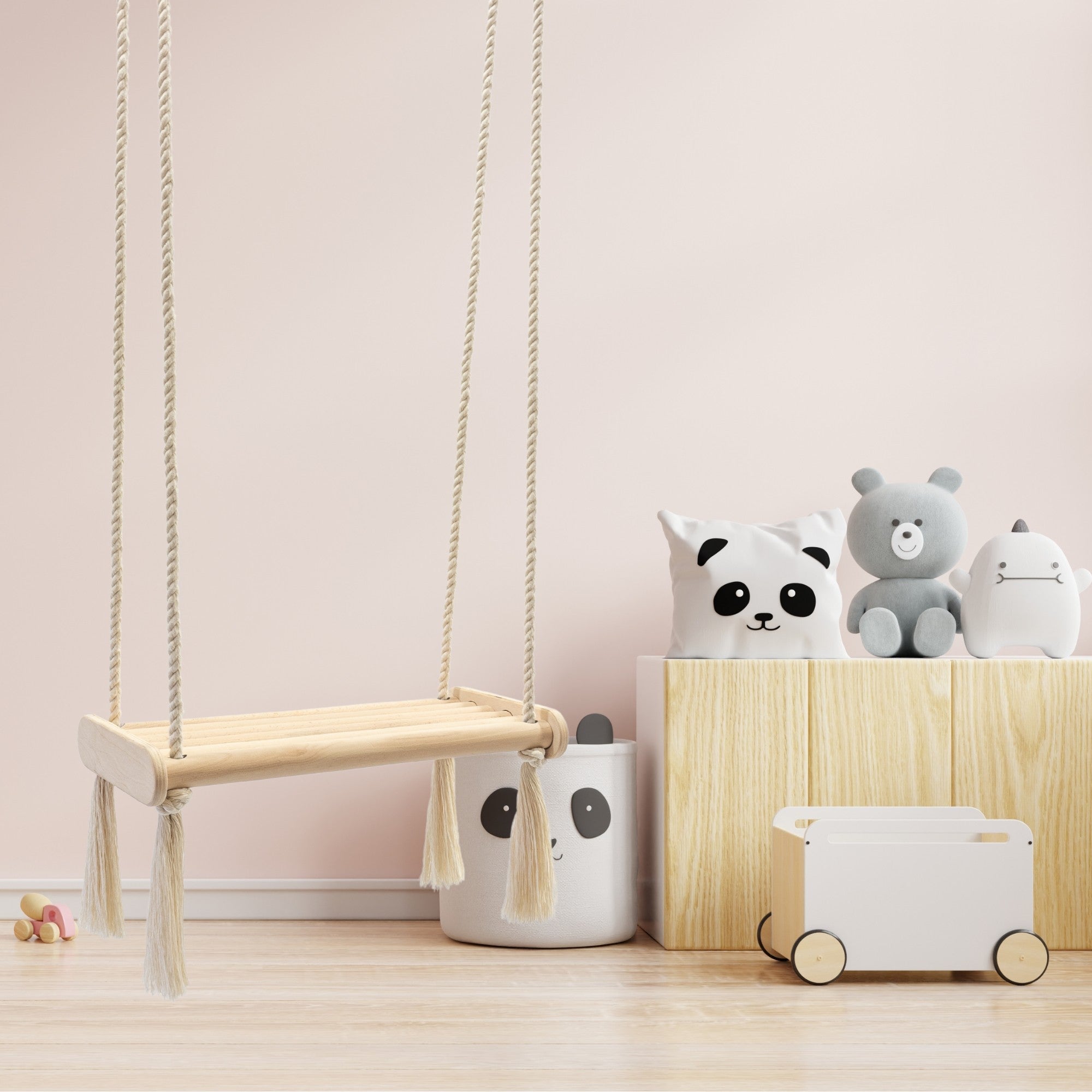 MAMOI® wooden baby swing | wooden swing | wooden swing board | baby swing for at home | indoor swing | 100% ECO | made in the EU.-4