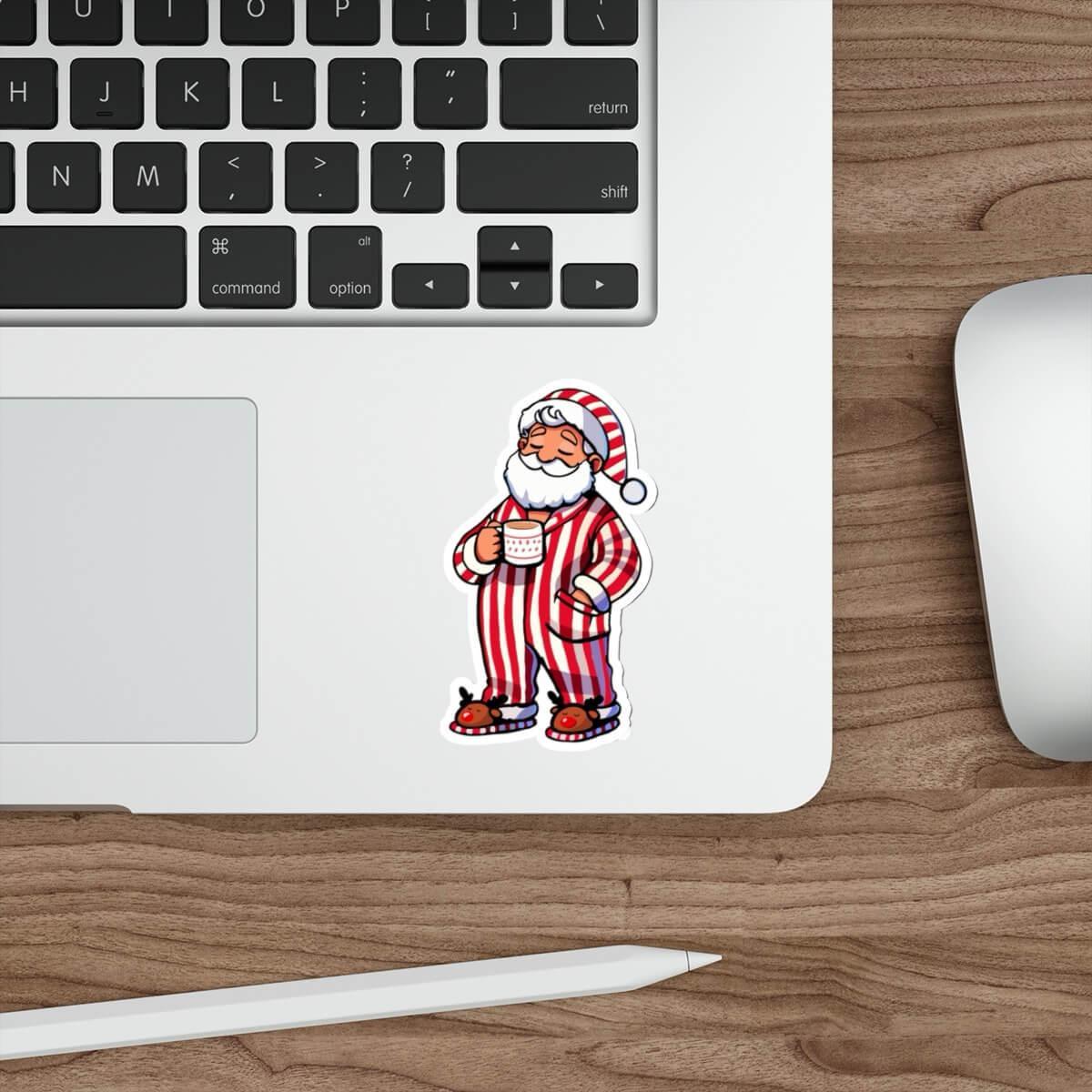 Cozy Santa Sticker – Waterproof Christmas Vinyl