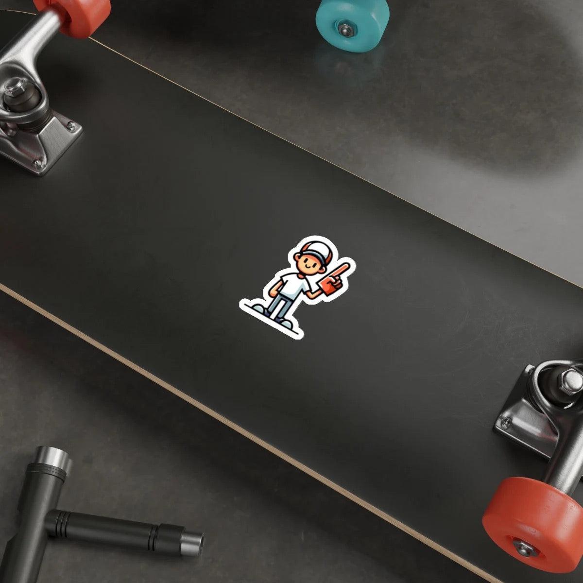 Cartoon Sports Fan Sticker – Funny Foam Finger Vinyl Decal