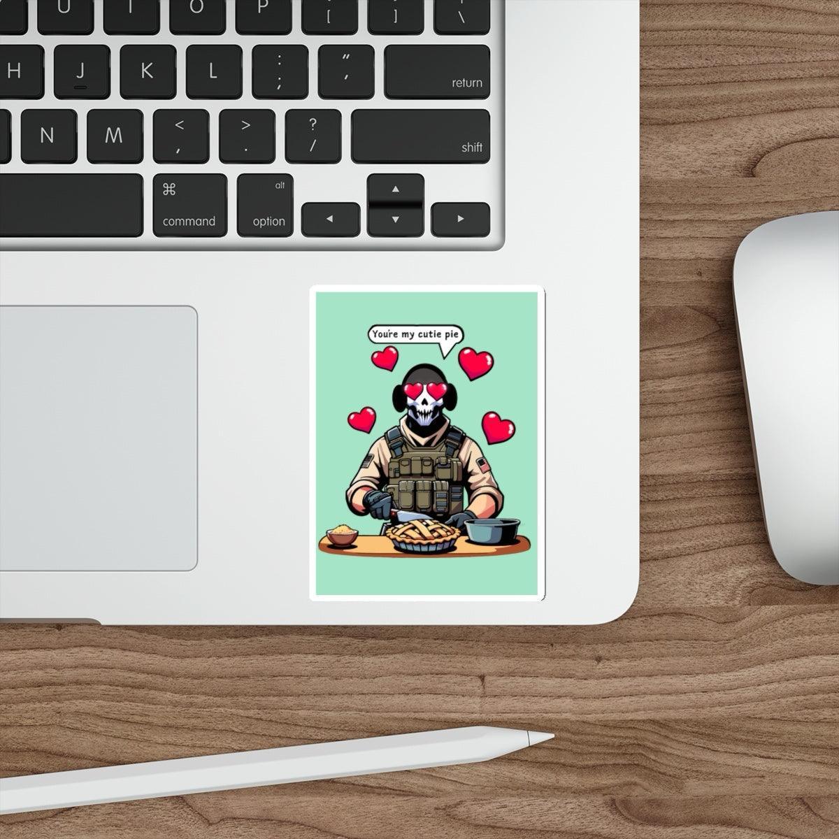 Cutie Pie Sticker | Soldier Baking Cute Vinyl Decal