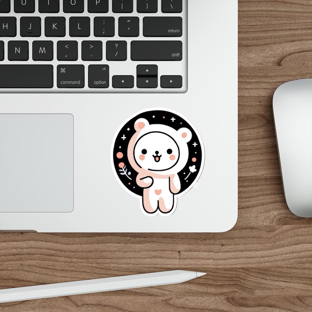 Adorable Cartoon Bear Sticker | Cute Laptop & Journal Decal