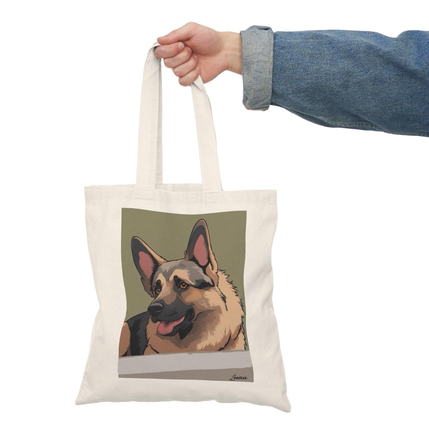 German Shepherd Tote – Elegant Dog Lover Cotton Bag