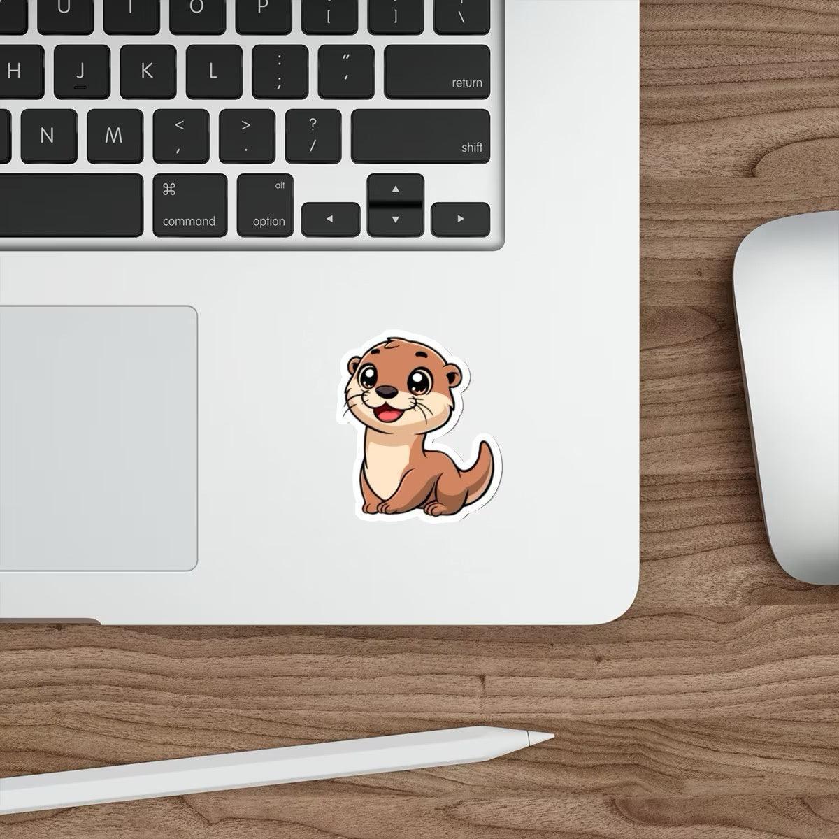 Cartoon Otter Sticker – Cute Waterproof Vinyl Animal Decal