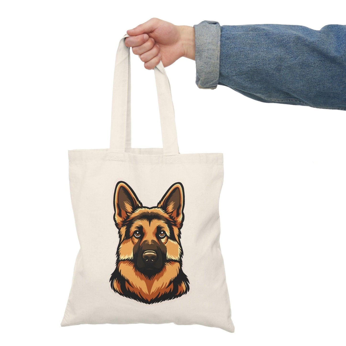 Cartoon German Shepherd Tote Bag – Dog Lover Eco Tote