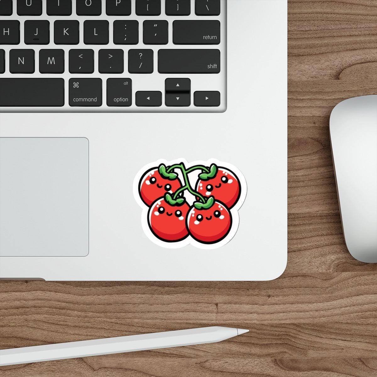 Cartoon Tomatoes on a Vine Sticker – Cute Garden Vibes