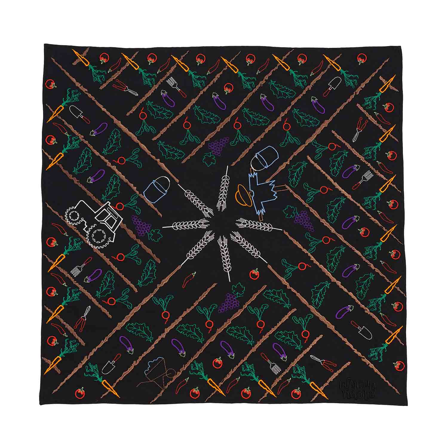 Black Bandana with Embroidery-0
