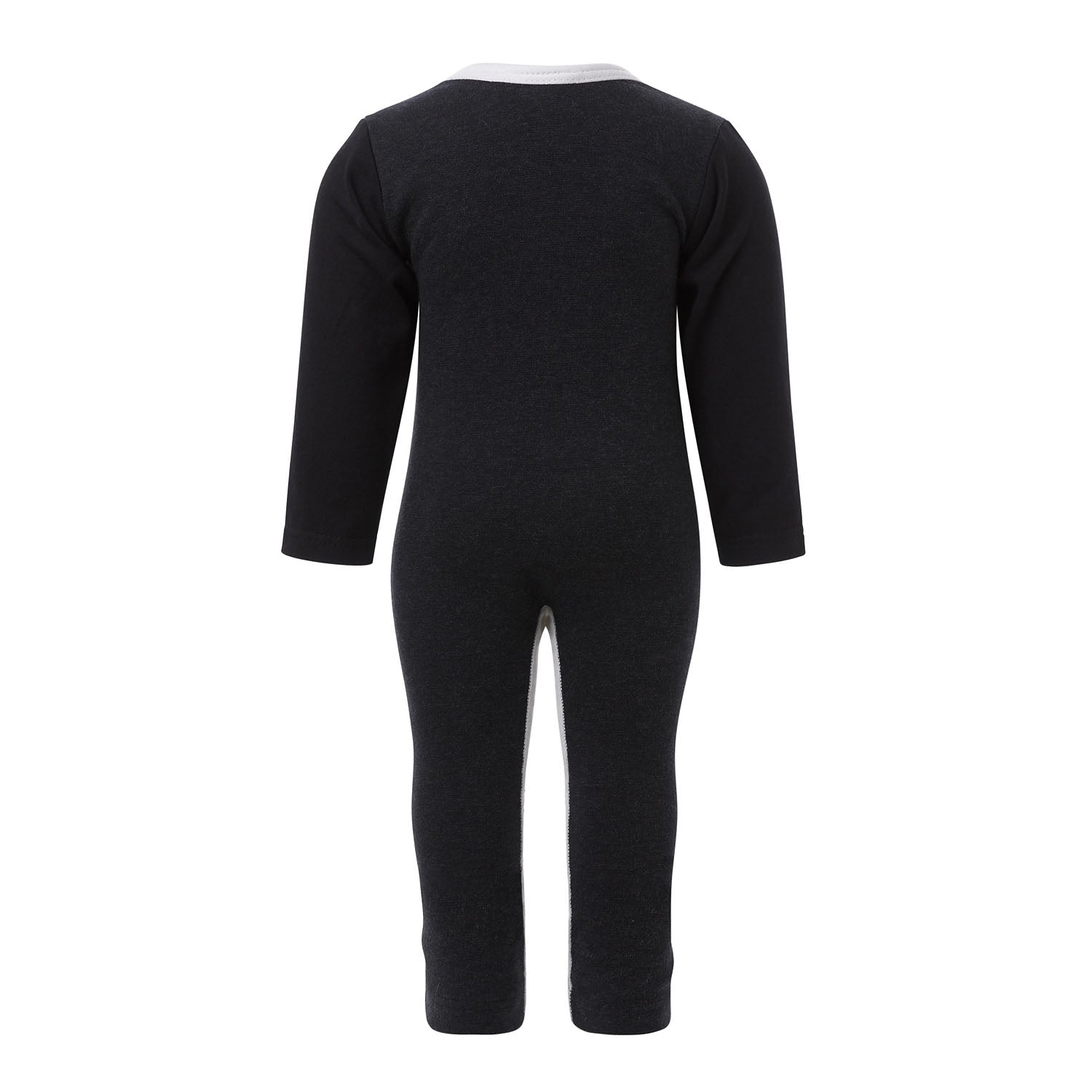 Black Overall Bodysuit with White Elements-2