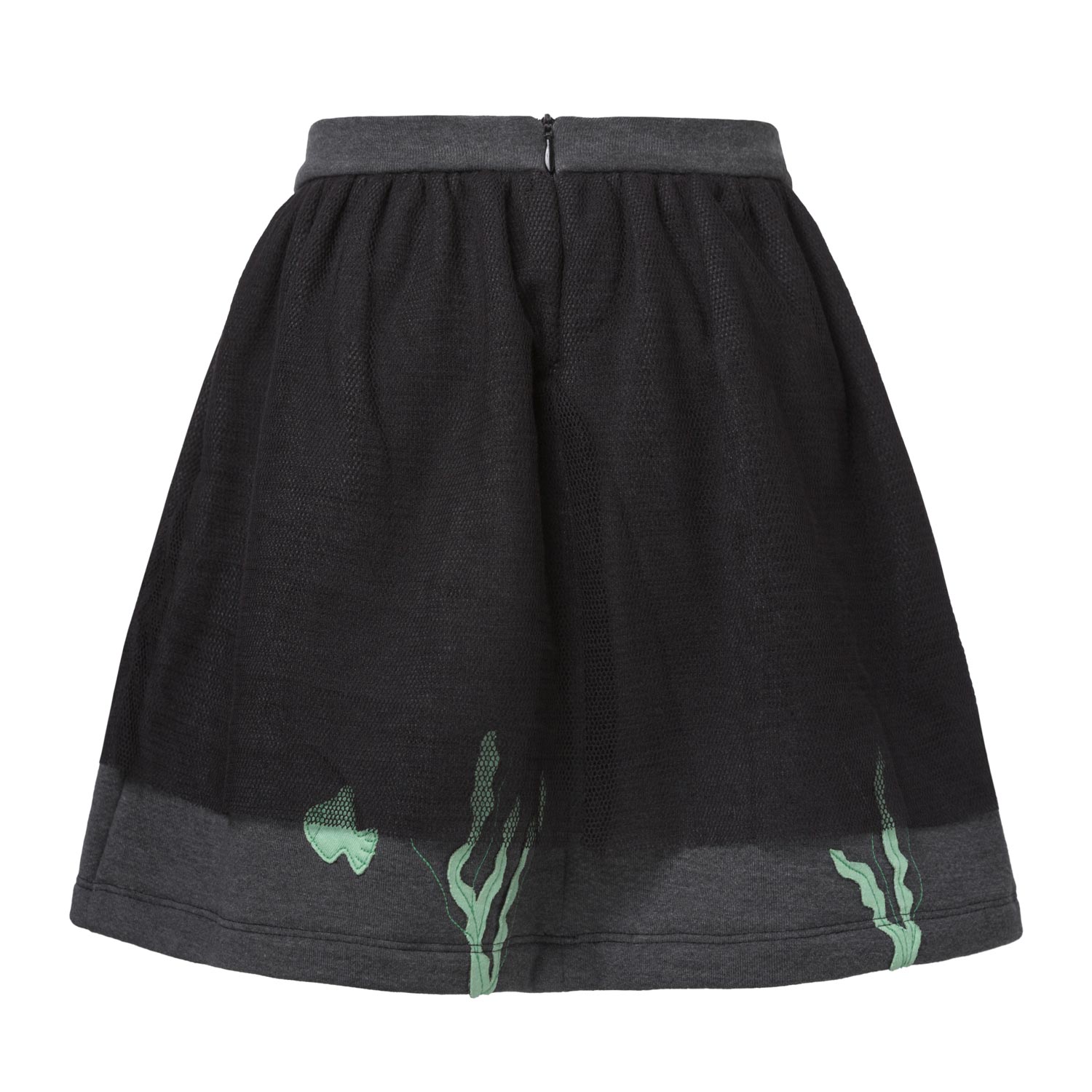 Jersey Skirt with Tulle and Marine Applications-2