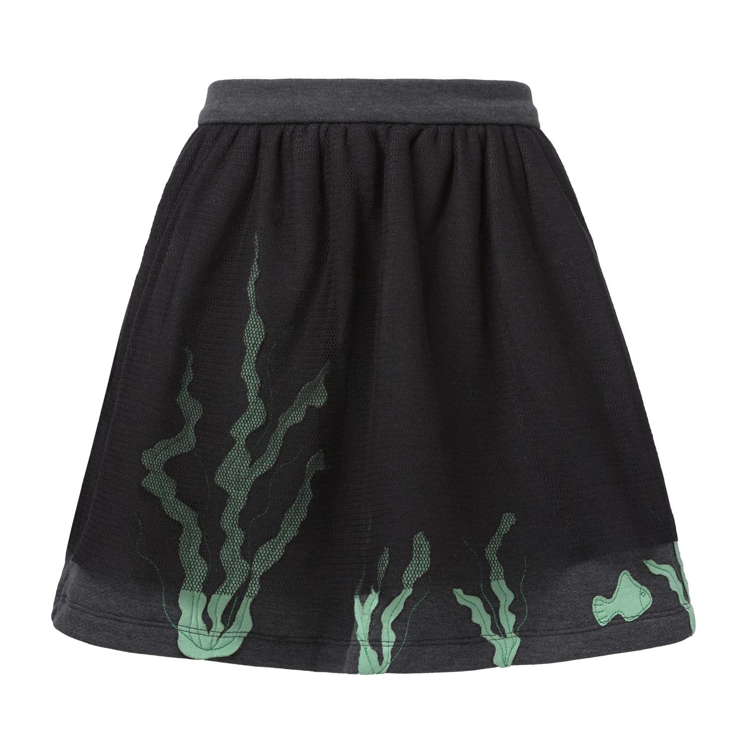 Jersey Skirt with Tulle and Marine Applications-0