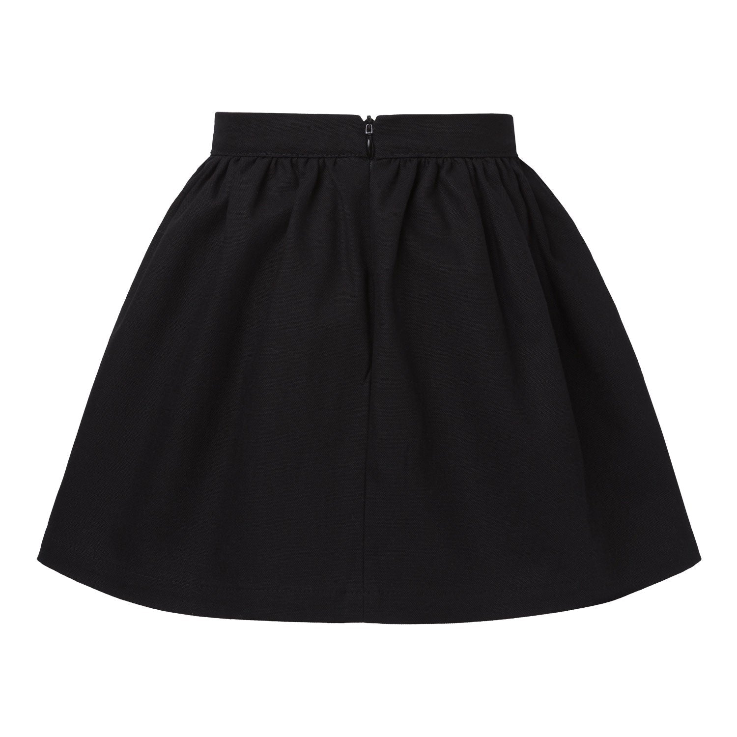 Black Cotton Canvas Skirt-2