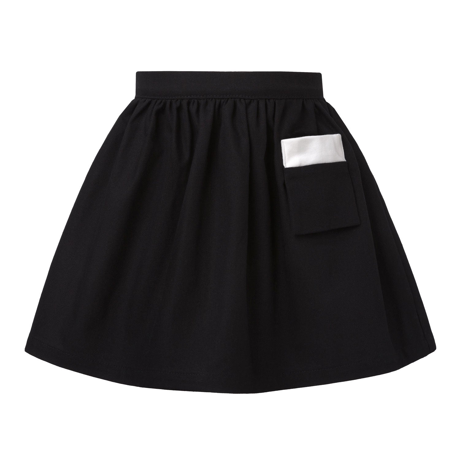Black Cotton Canvas Skirt-0