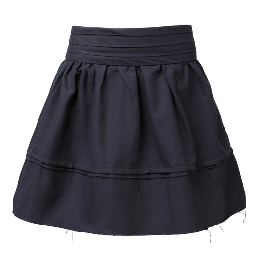 Black Mini Skirt with Pleated Belt-0