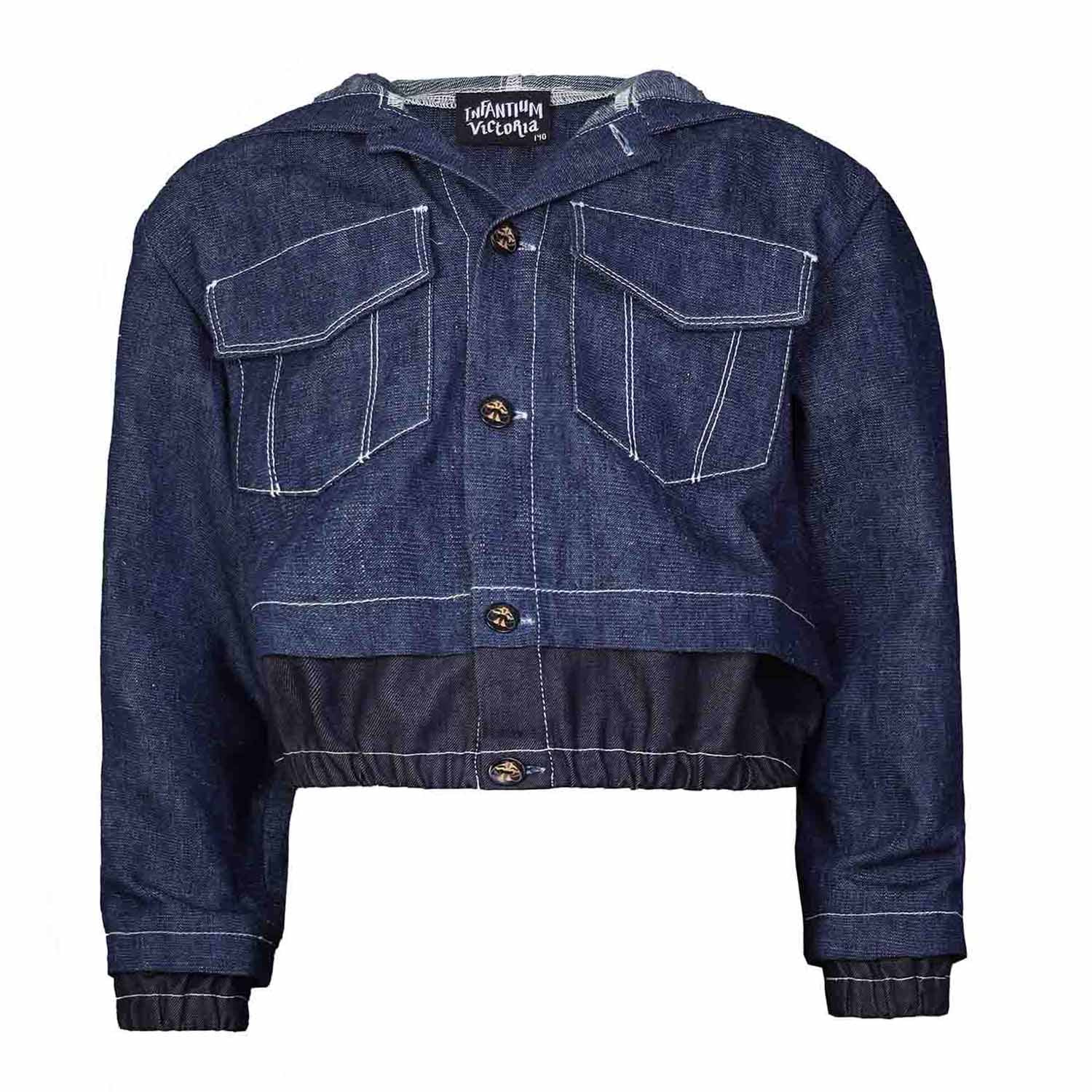 Boys and Girls Denim Jacket with Hood-0