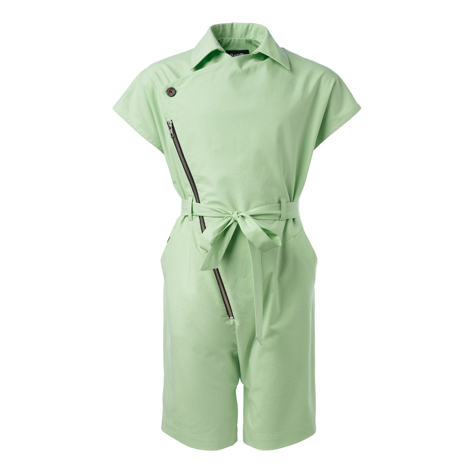 Boys and Girls Green Cotton Jumpsuit-0