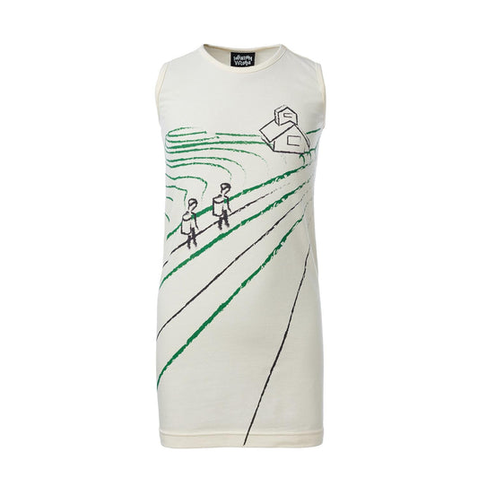 Off-White T-Shirt Dress with Rice Paddy-0