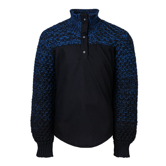 Black Shirt with Knitwear - Organic Cotton-0