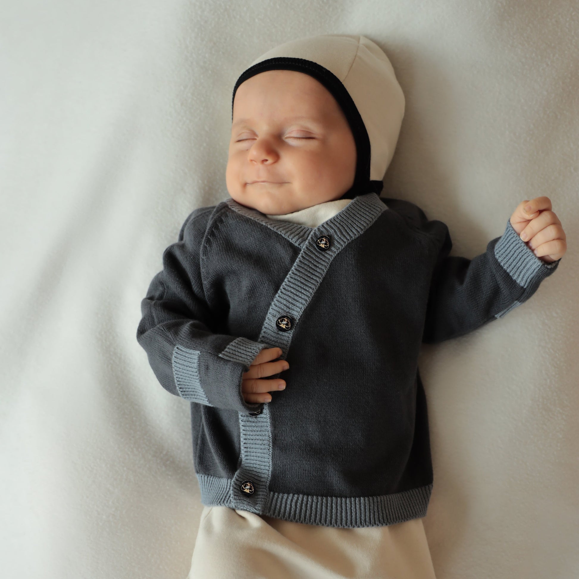 Organic Cotton Knitted Newborn Baby 3-pieces Set-2