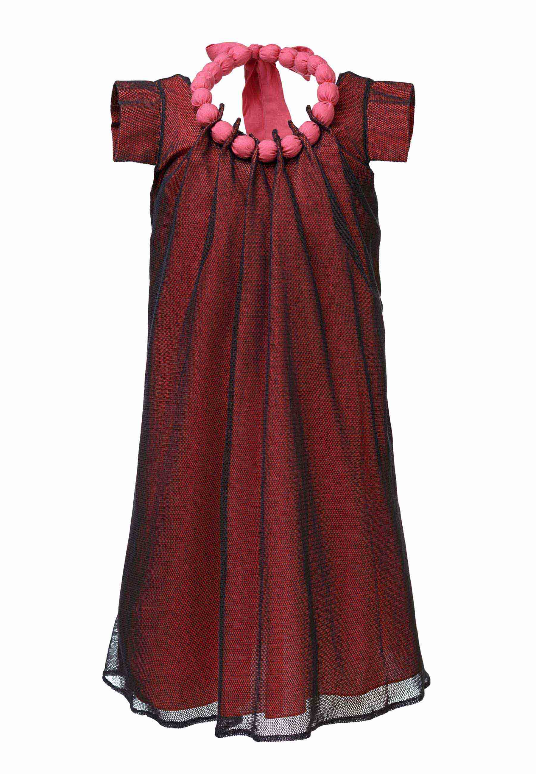 Organic Cotton Girls Tulle Dress in Red-3