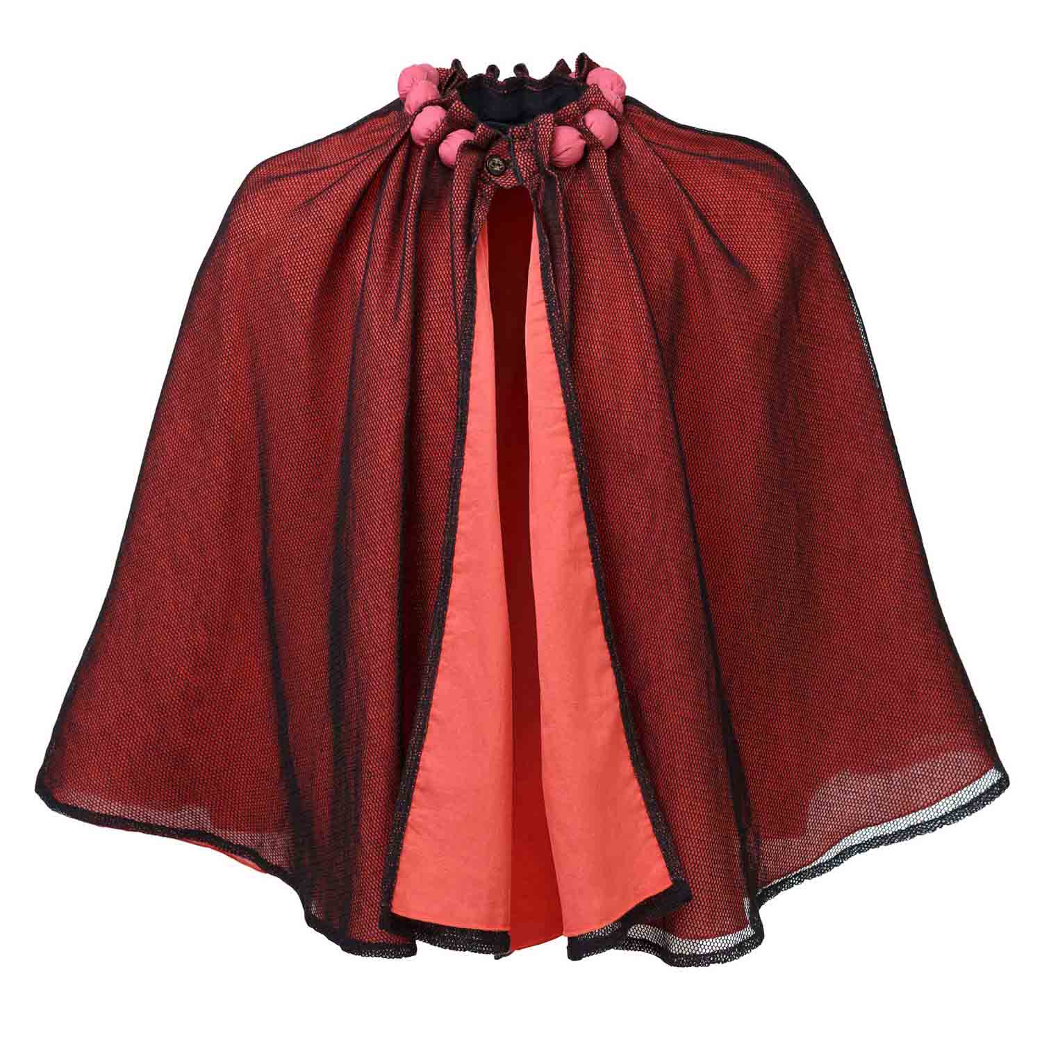 Girls Cape with Cotton Beads and Tulle-0