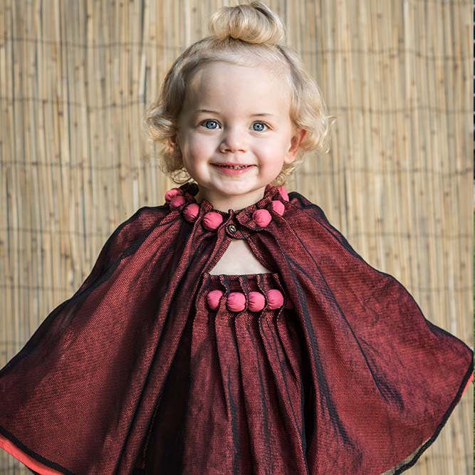 Girls Cape with Cotton Beads and Tulle-4