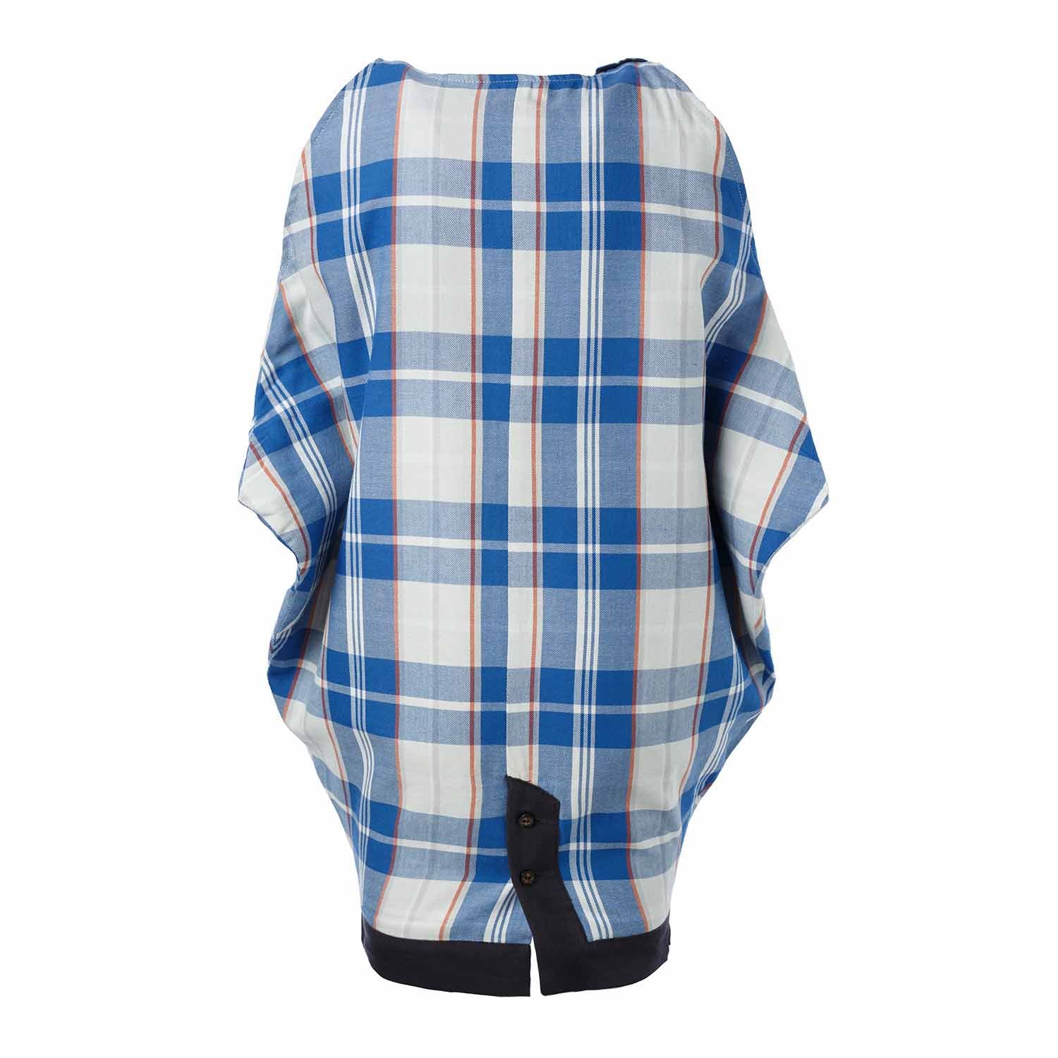 Blue and White Girls Tartan Dress-1