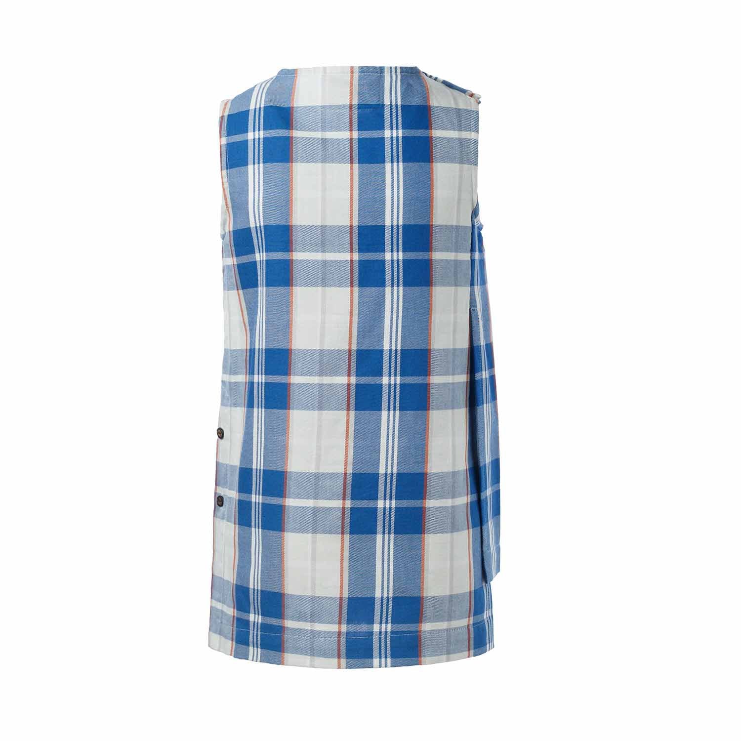 Blue and White Tartan Top For Boys and Girls-1
