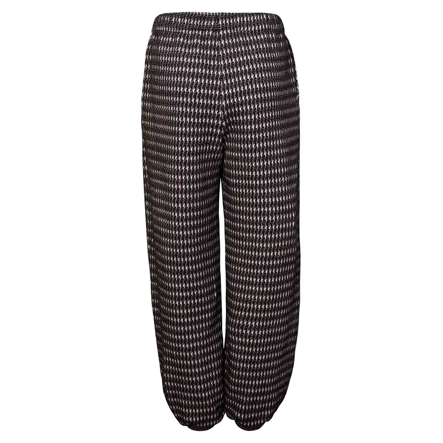 Black and White pied de poule Kids Pants with Knee Patches-2