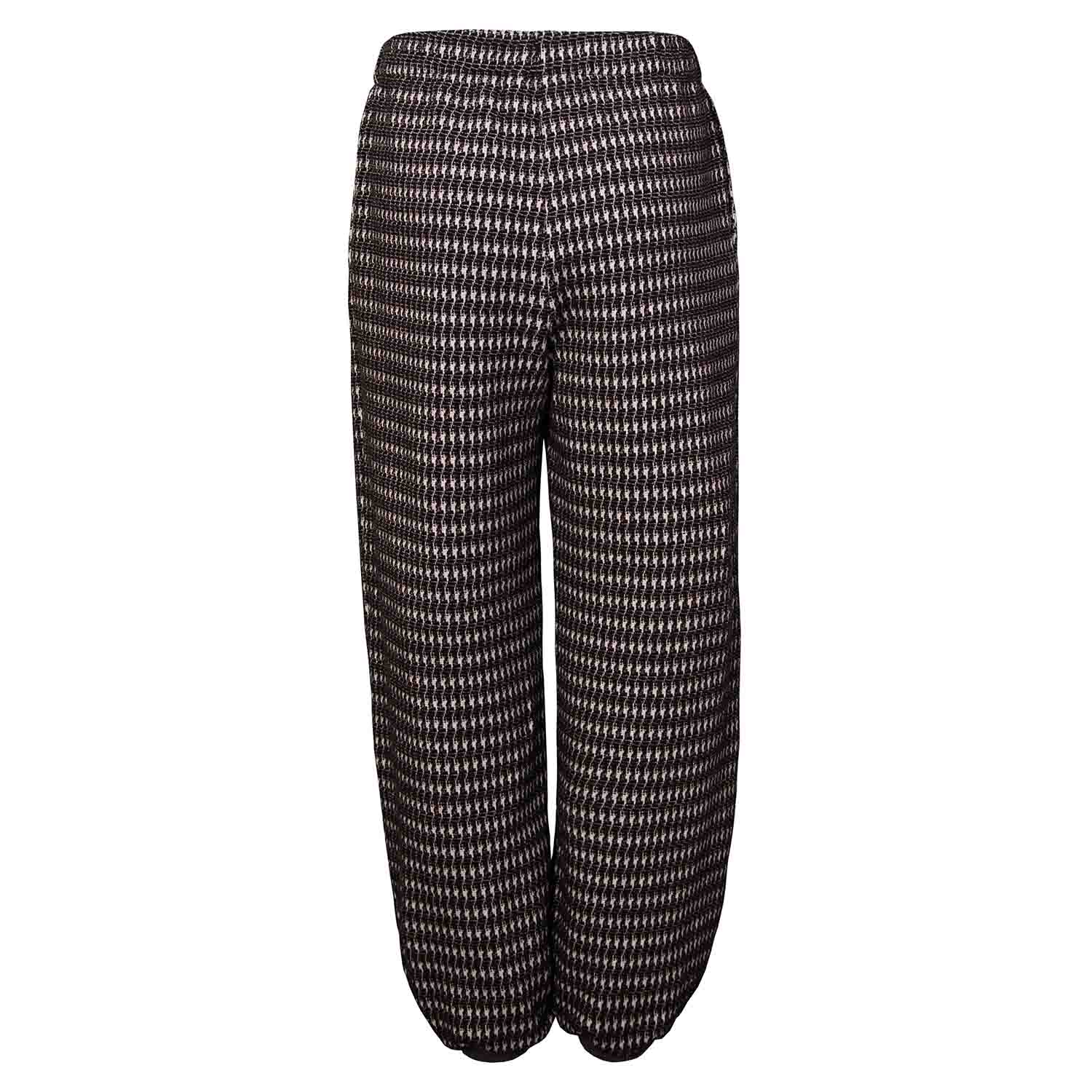 Black and White pied de poule Kids Pants with Knee Patches-2
